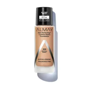 ALMAY - Skin Perfecting Comfort Matte Foundation Neutral Honey 200 - 1 fl oz (30 ml)