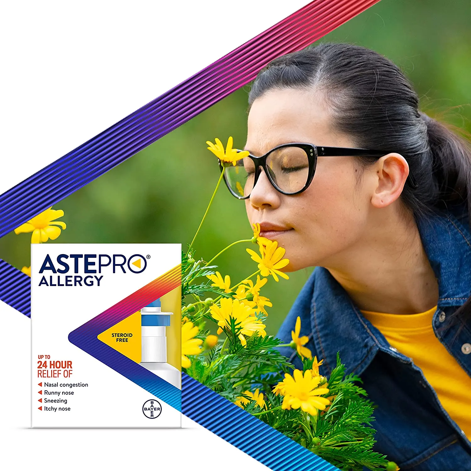 Astepro Allergy Nasal Spray, 24-Hour Allergy Relief, Steroid-Free Antihistamine, 60 Metered Sprays