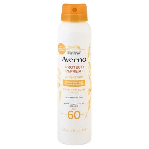 Aveeno Protect   Refresh Body Sunscreen Spray Mist With Broad Spectrum SPF 60