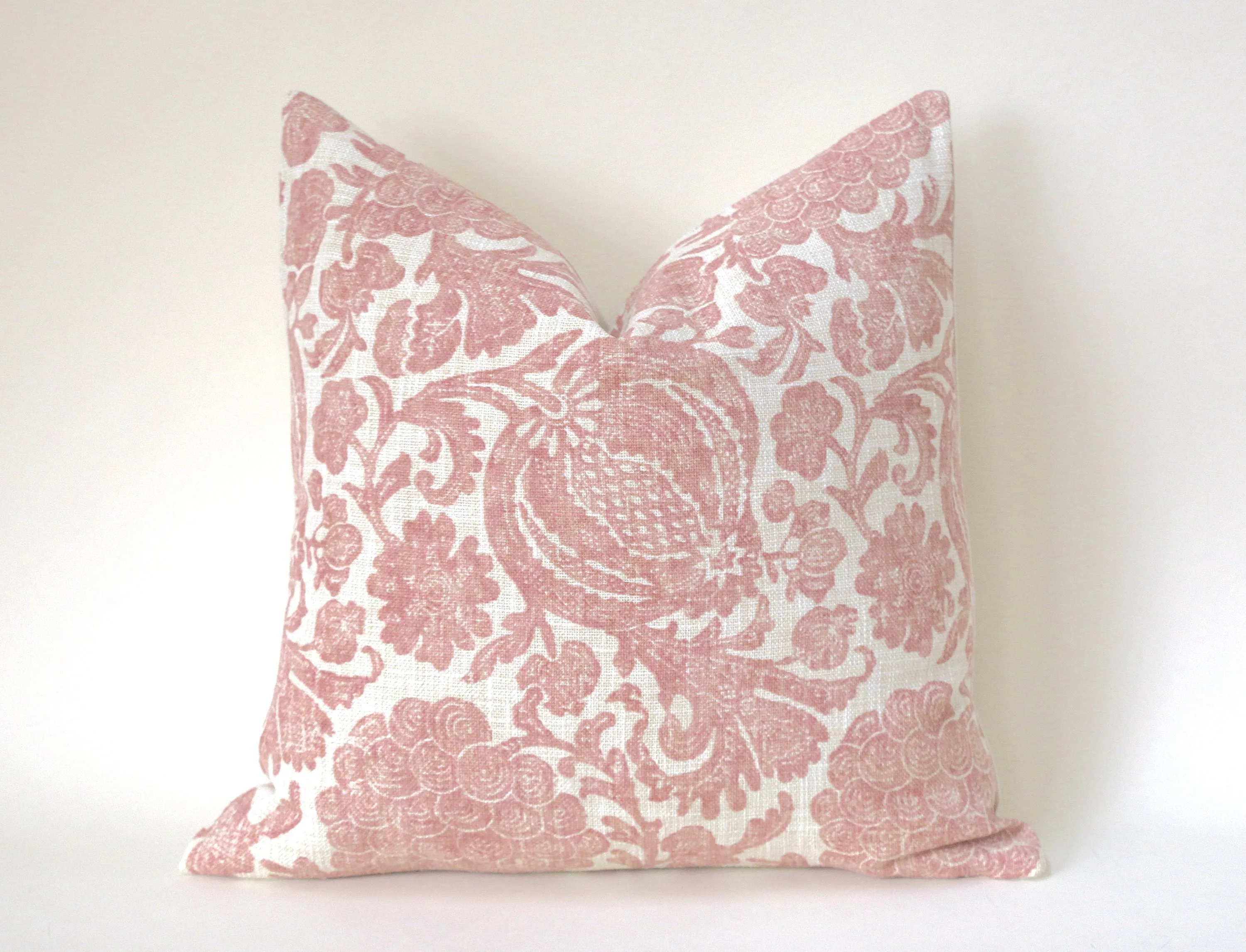 Batik Blush Pillow / Blush 20x20 / 20x20 Cushion Cover / 20x20 Pink Pillow Cover / Cream 20x20 Blush / 20x20 Sofa Pillow Cover