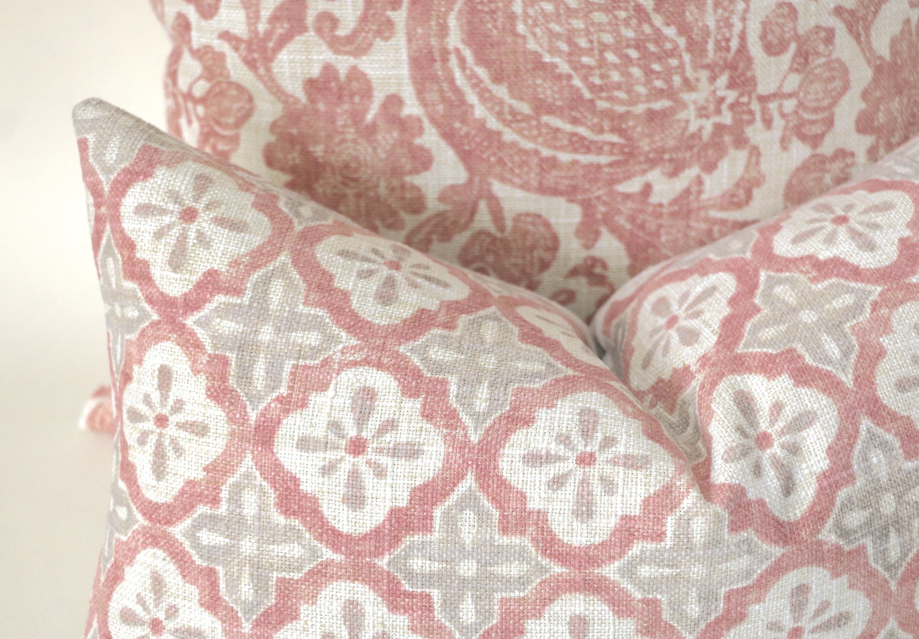 Batik Blush Pillow / Blush 20x20 / 20x20 Cushion Cover / 20x20 Pink Pillow Cover / Cream 20x20 Blush / 20x20 Sofa Pillow Cover