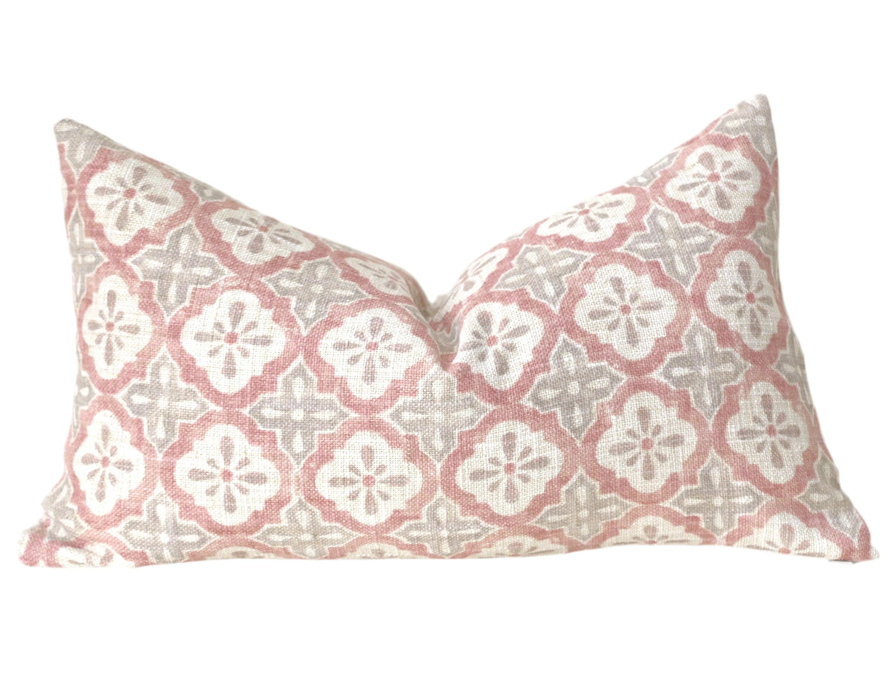 Batik Blush Pillow / Blush 20x20 / 20x20 Cushion Cover / 20x20 Pink Pillow Cover / Cream 20x20 Blush / 20x20 Sofa Pillow Cover
