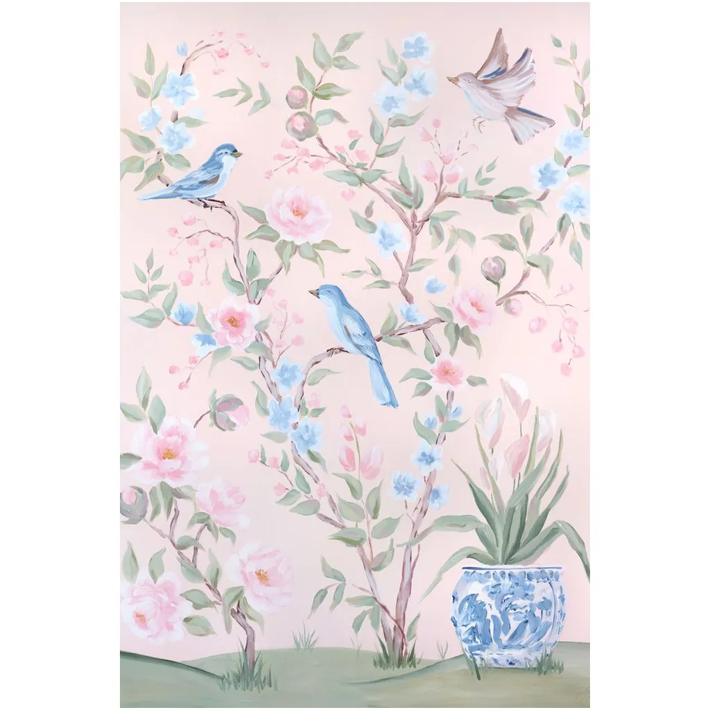 Blush Chinoiserie No. 2, a fine art print on canvas