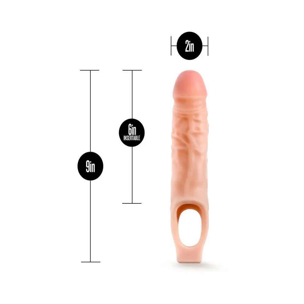 Blush Performance 9 in. Cock Sheath Penis Extender Sling Beige