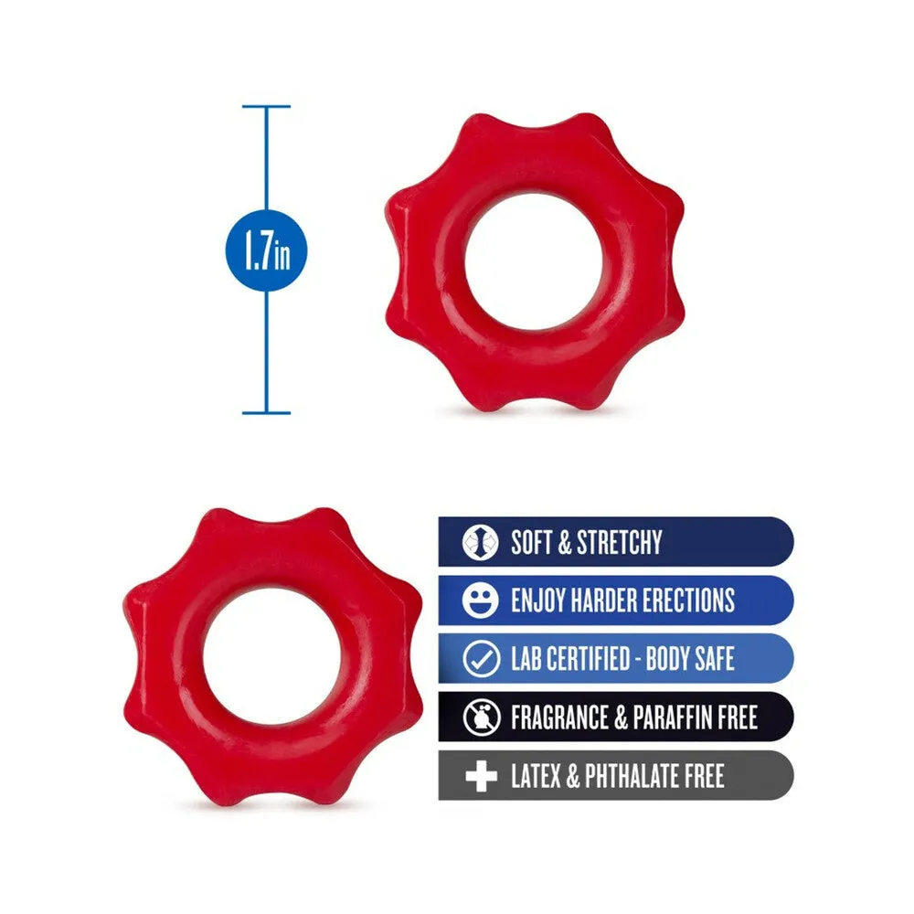 Blush Stay Hard Nutz Cockring 2-Pack Red
