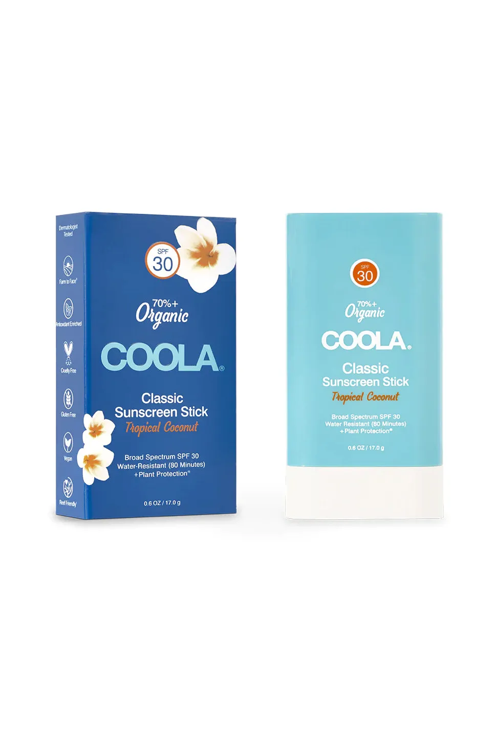 COOLA - Classic Organic Sunscreen Stick SPF30 - Tropical Coconut