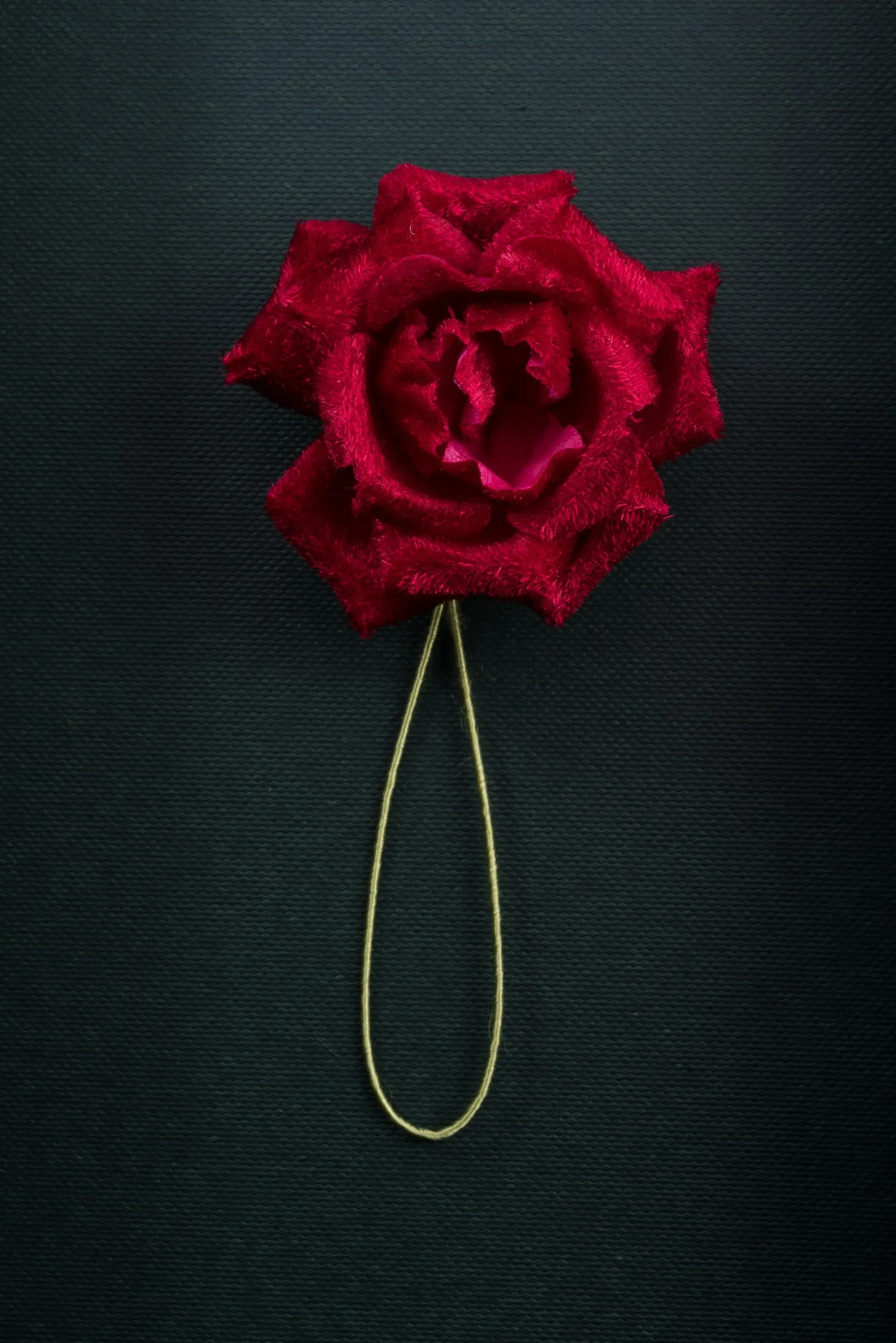 Dark Red Velvet Spray Rose Boutonnière Flower