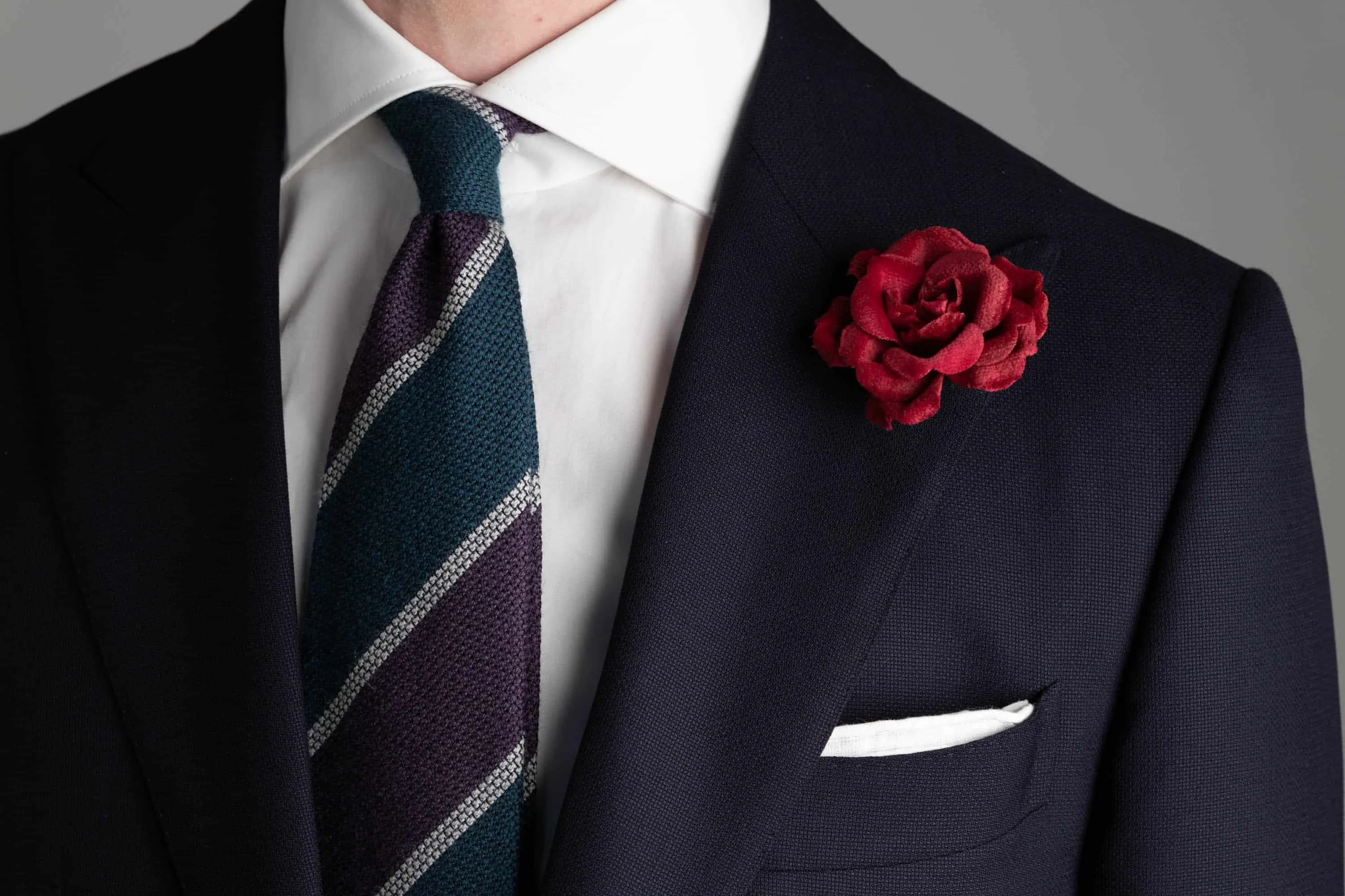 Dark Red Velvet Spray Rose Boutonnière Flower