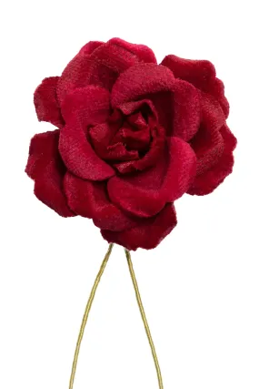 Dark Red Velvet Spray Rose Boutonnière Flower
