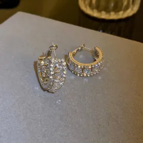 Encrusted Silver Hoops