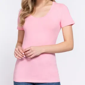 Favorite Scoop Neck Tee in Blush