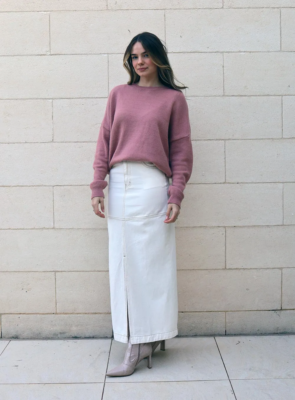 Grace Essential Knit Jumper-BLUSH