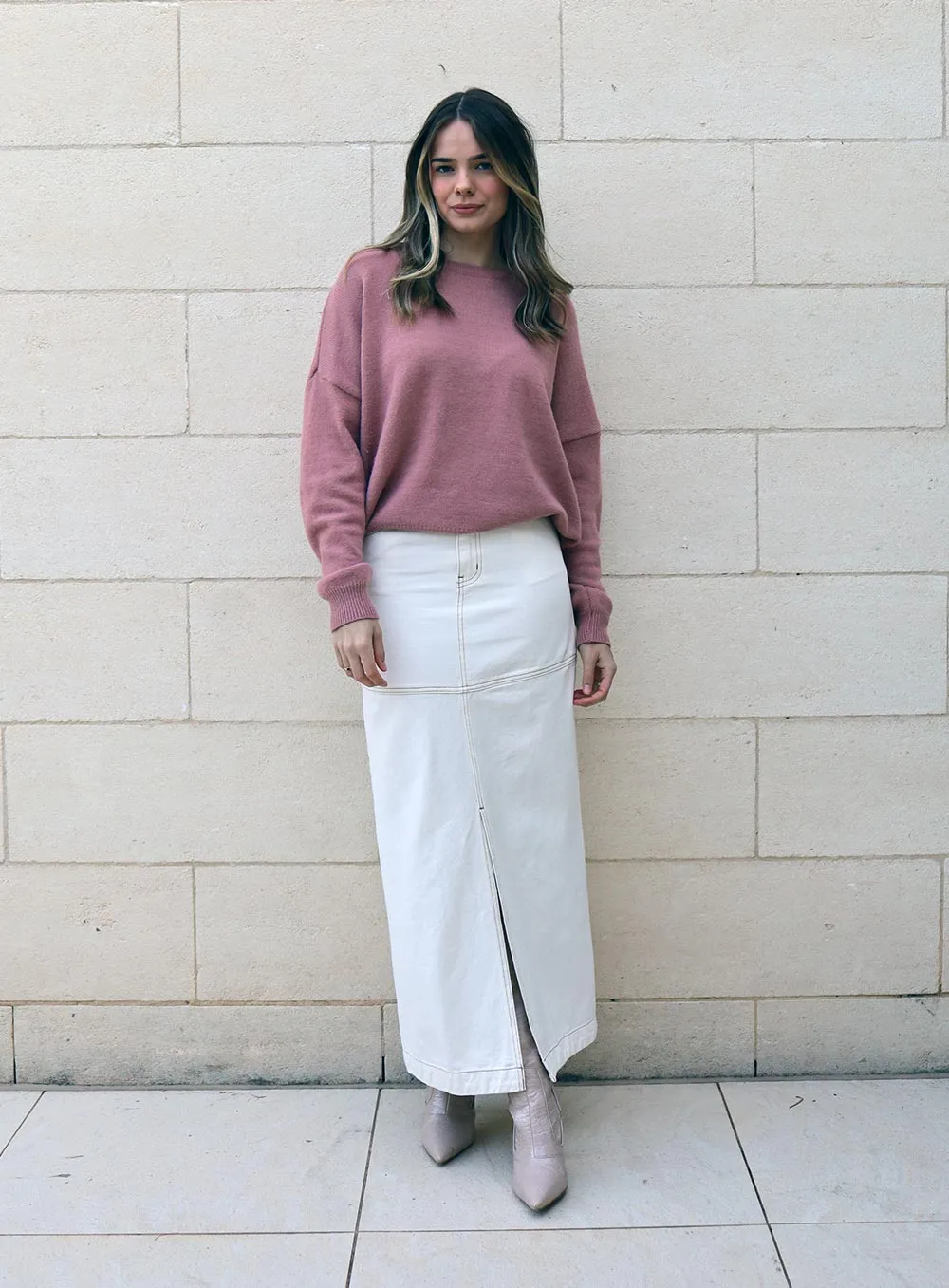 Grace Essential Knit Jumper-BLUSH