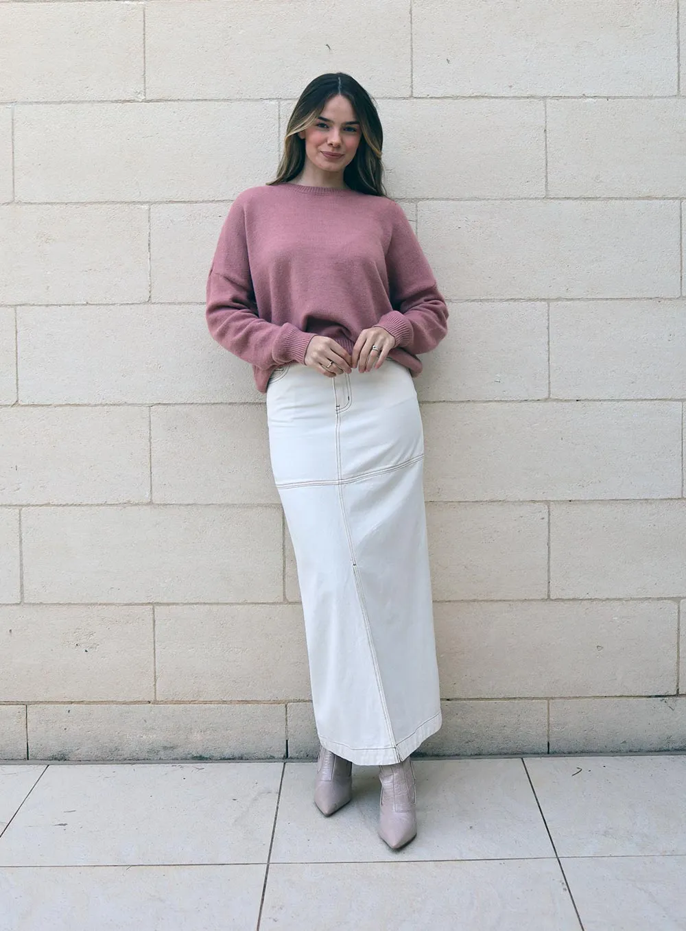 Grace Essential Knit Jumper-BLUSH