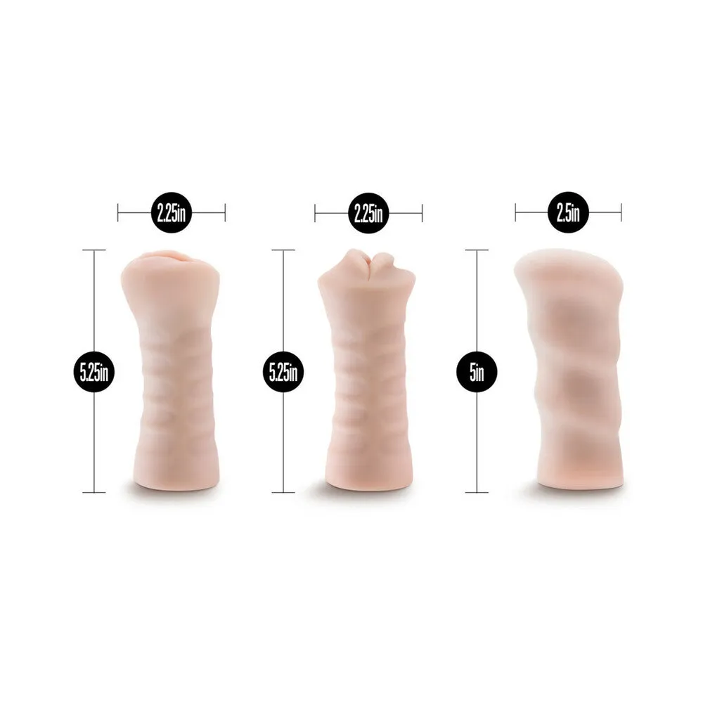 M for Men Soft   Wet Self-Lubricating 3-Pack Vibrating Stroker Sleeve Kit Beige