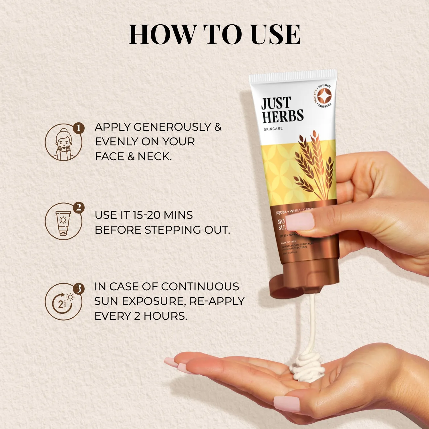 Moisturising Sunscreen Gel with SPF 35  PA     with Jojoba & Wheatgerm : 50 ml