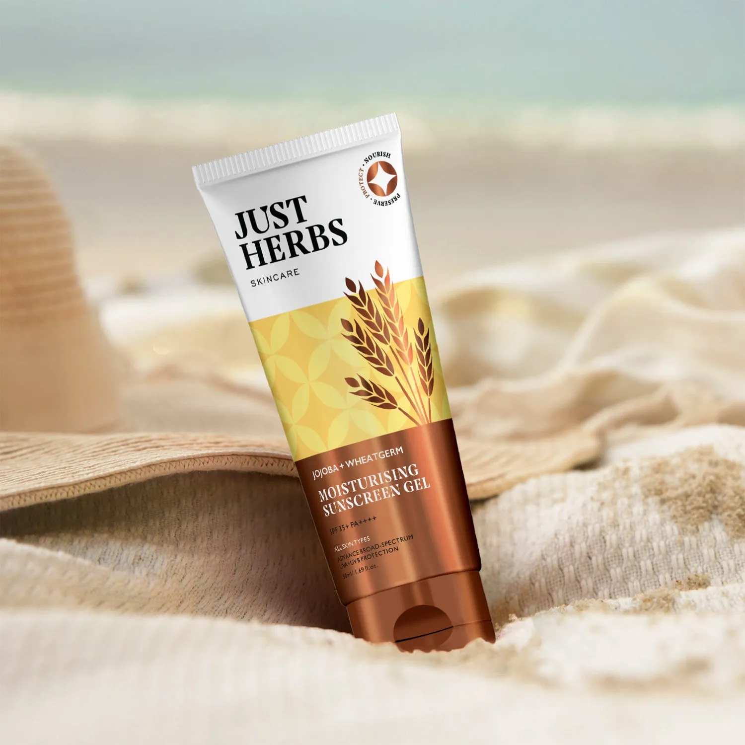 Moisturising Sunscreen Gel with SPF 35  PA     with Jojoba & Wheatgerm : 50 ml