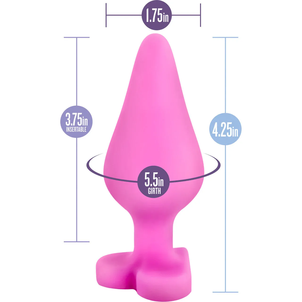 Play With Me Naughtier Candy Heart Silicone Butt Plug By Blush - Ride Me Pink