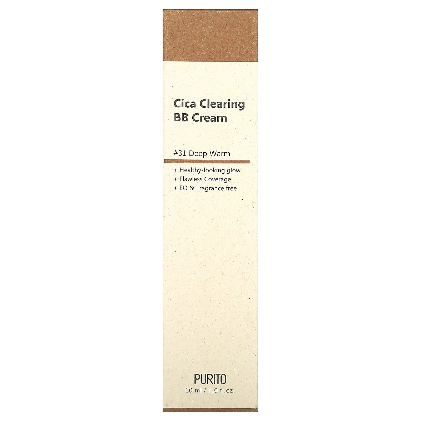 Purito, Cica Clearing BB Cream, 31 Deep Warm, 1 fl oz (30 ml)