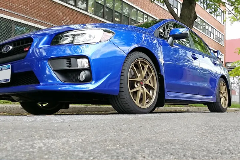 Rally Armor UR Black Mud Flap w/ Blue Logo - Subaru WRX/STI VA