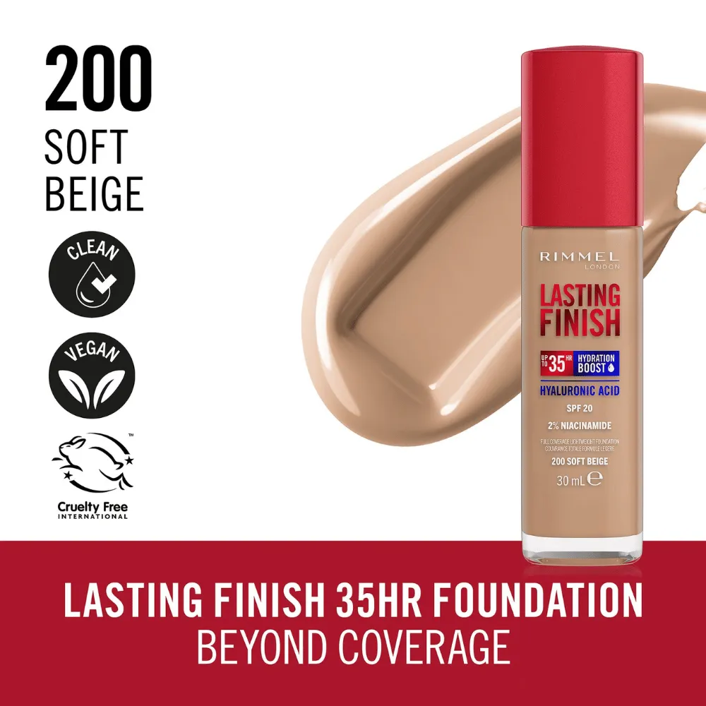 Rimmel London Lasting Finish 35 Hour Foundation - 200: Soft Beige