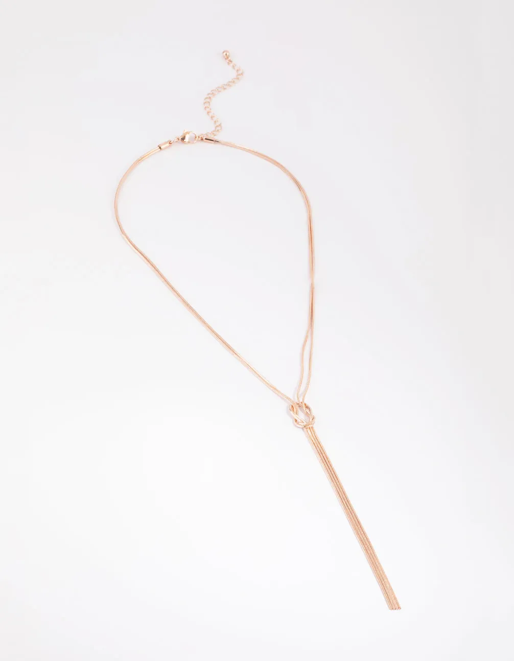 Rose Gold Snake Chain Knot Necklace