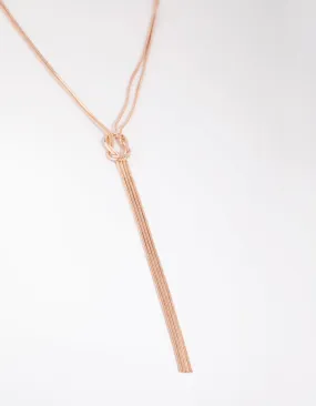 Rose Gold Snake Chain Knot Necklace