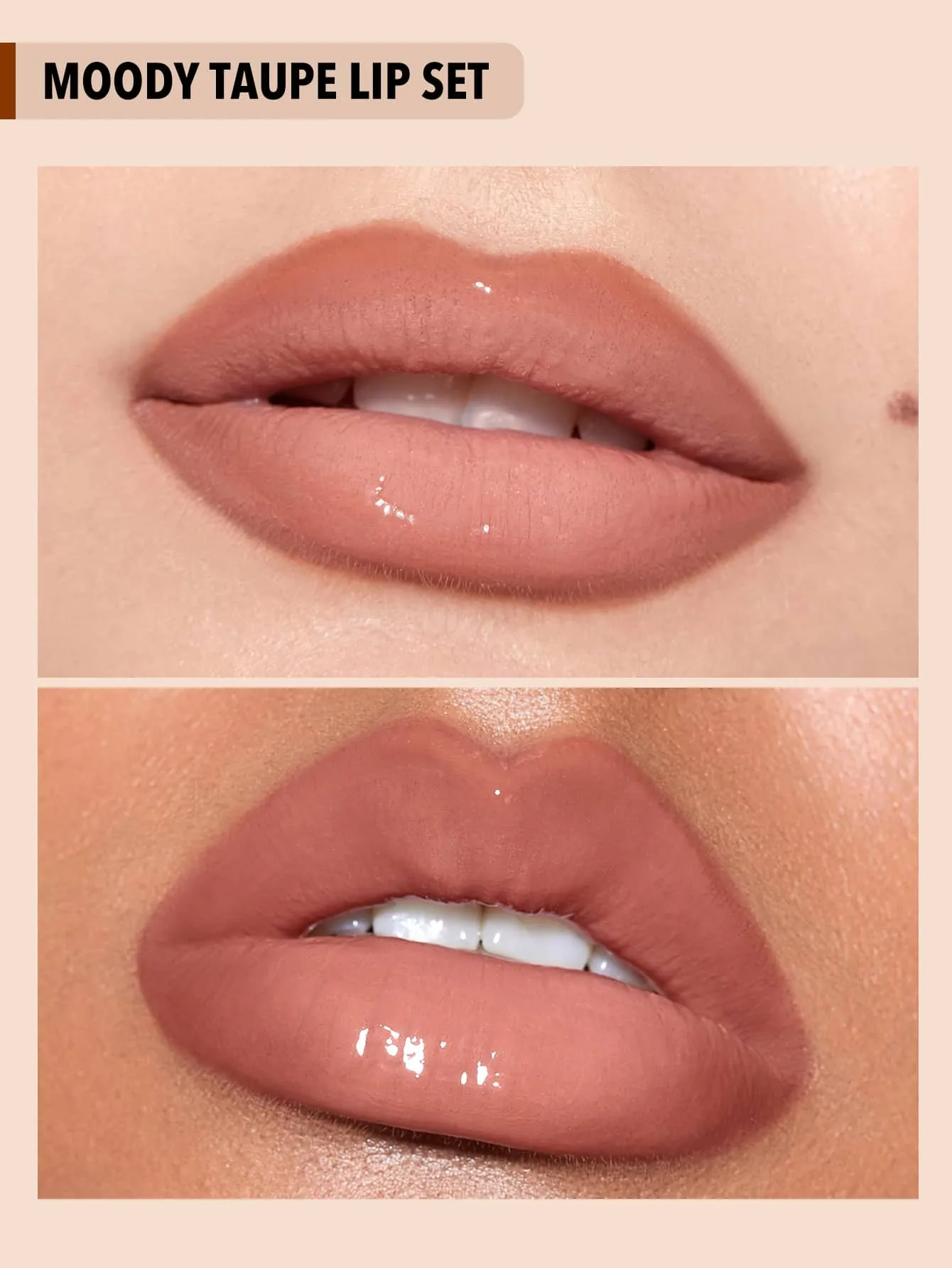 SHEGLAM Soft 90 s Glam Lip liner and Lip Duo Set Moody Taupe Lip Set