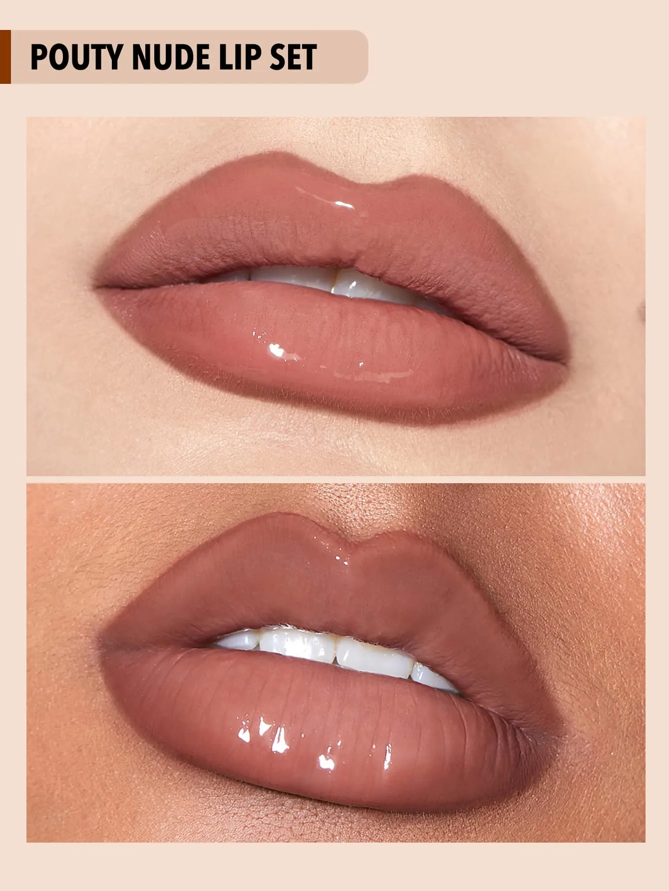 SHEGLAM Soft 90 s Glam Lip liner and Lip Duo Set Moody Taupe Lip Set