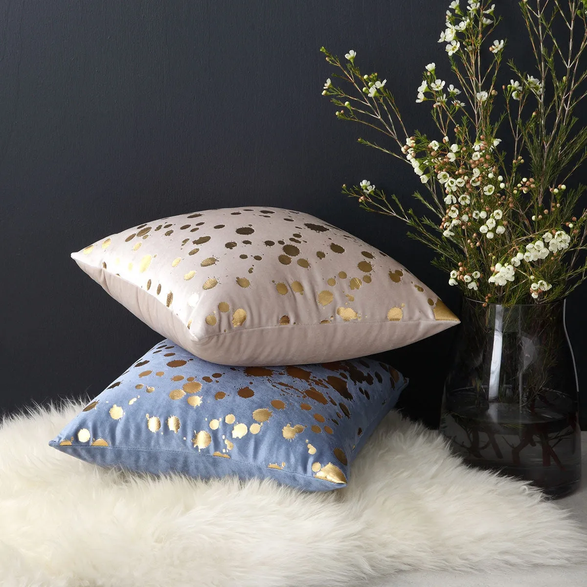 Spritz Square Cushion Blue by Logan and Mason