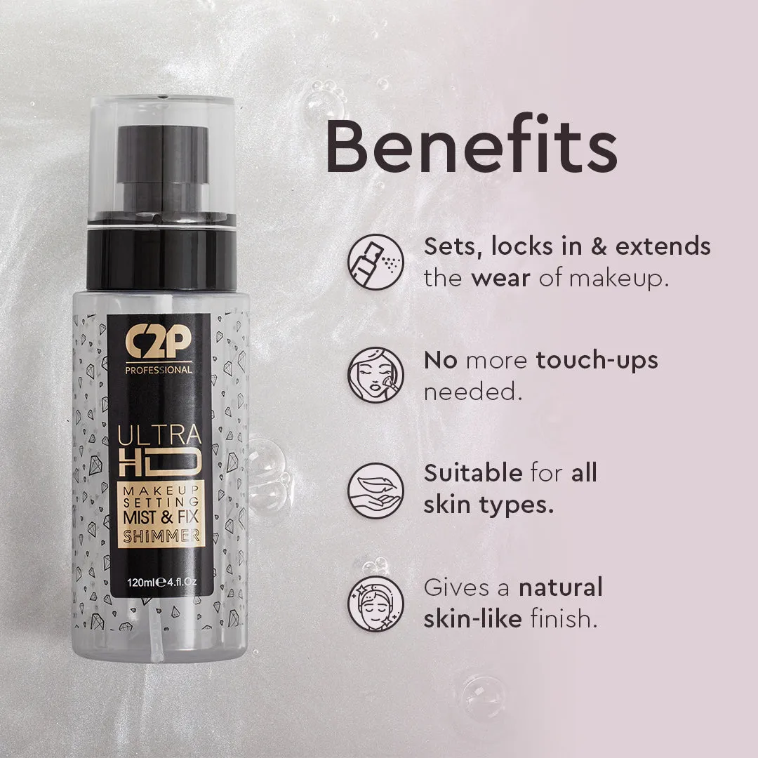 ULTRA HD MAKEUP SETTING MIST & FIX - SHIMMER (120 ml)